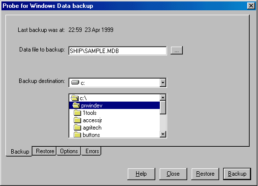 Backup screen (10527 bytes)